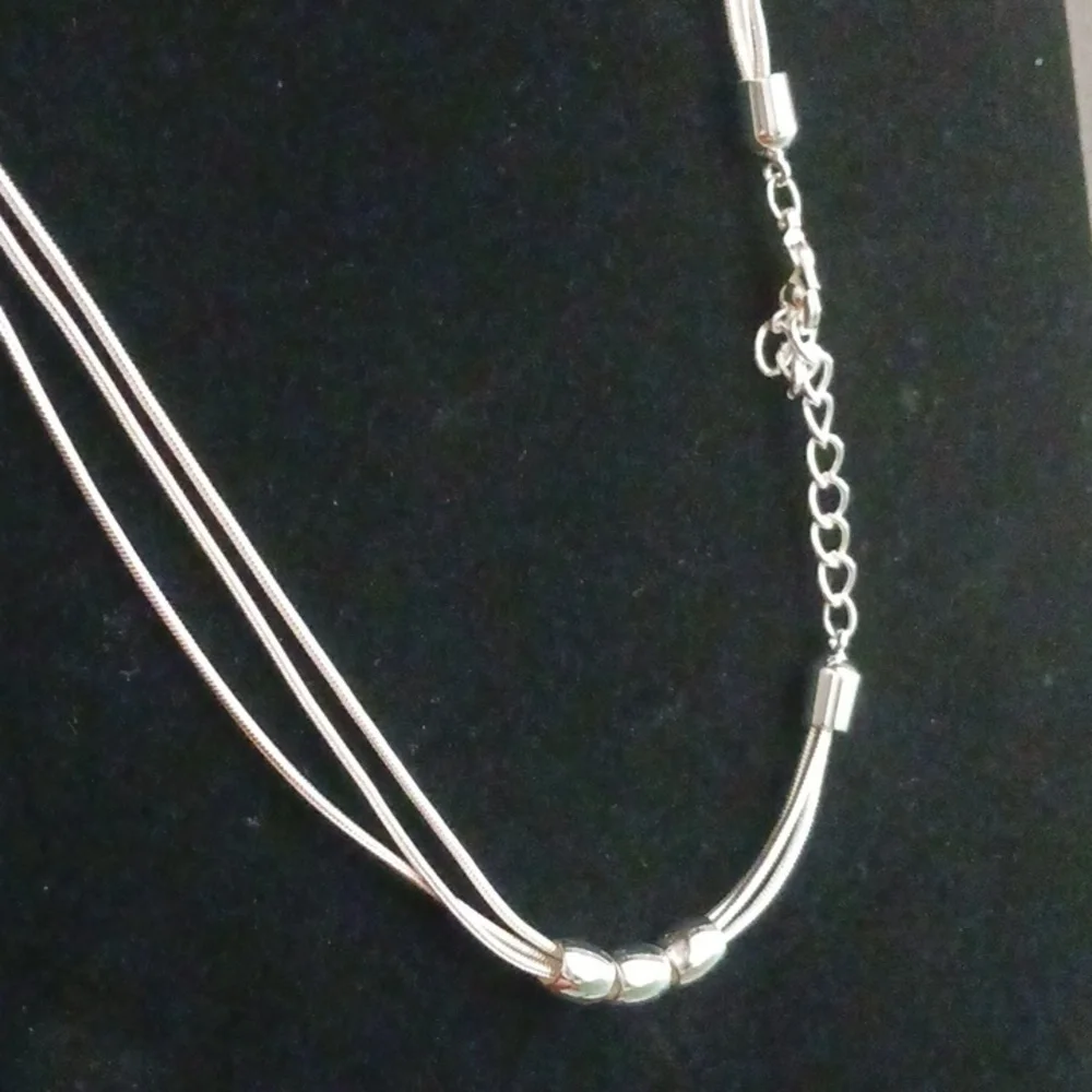 Silver TriStrand Necklace - Picture 3 of 6